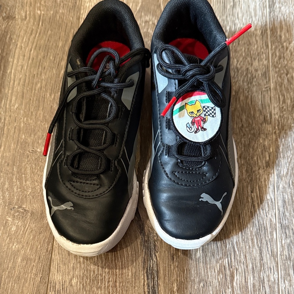 Puma Kids Black and Red Sneakers Size 12C!